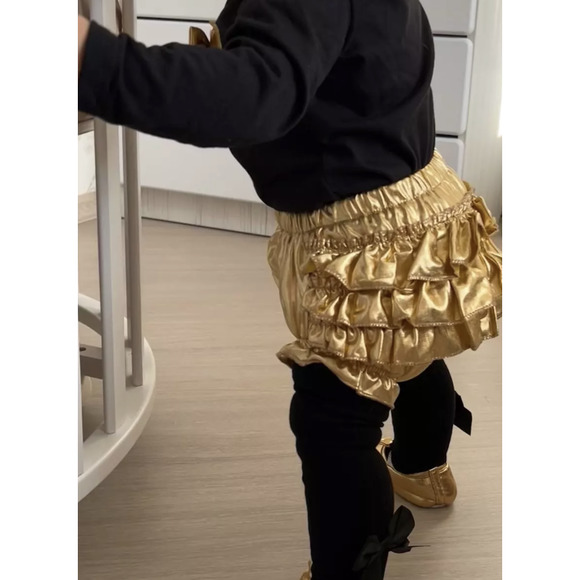 Baby Girl Mickey Mouse Golden Ruffle 3PC Set 24M - Picture 3 of 3